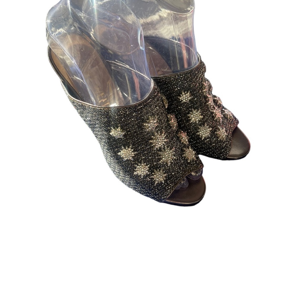 Stuart Weitzman silver slip on heels, starz, RARE style, size 6 whimsical - Picture 9 of 12